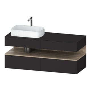Duravit Waschtischunterschrank Qatego 140x55x60cm, E Ma/Gra m, Pl, Beck. li
