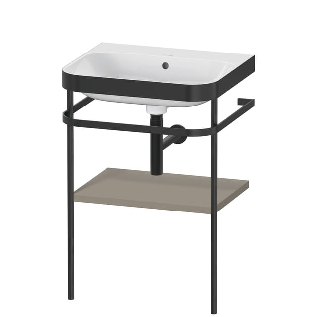 Duravit Möbelwaschtisch-Kombi Happy D.2 Plus 57,5x49cm, o HL, st-g s-matt, m Konsole