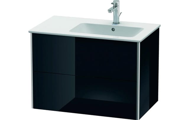 Duravit Waschtischunterschrank XSquare 81x47,8x56cm, 2 La, B re, wandhängend, sw hgl
