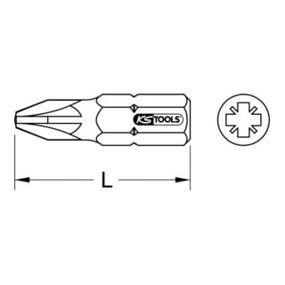 KS Tools 1/4" EDELSTAHL Bit, 25mm, PZ1