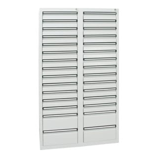Stumpf Schubladenschrank Serie STS 410, 30 Schubladen lichtgrau (26x100, 4x200mm)