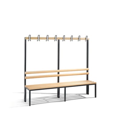 C+P Garderobenbank Basic, H1650xB1960xT403mm Farbe Gestell Schwarzgrau
