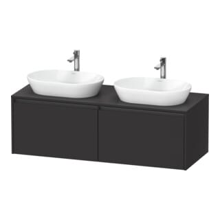 Duravit Waschtischunterschrank Ketho.2 140x55cm, B bs, gra matt, 2 Ausz., wandhängend
