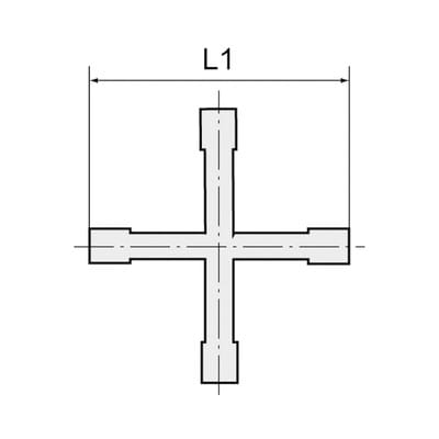 Riegler Kreuzverbindungsstutzen, für Schlauch LW 4 mm, POM