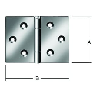 VORMANN Tür-Scharnier breit,B120xH80mm gerollt Edelstahl,rostfrei