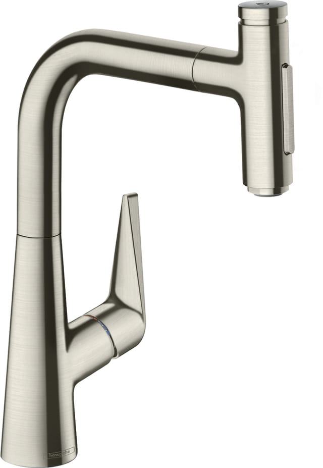 hansgrohe Spültisch-Einhebelmischer 220 Talis Select M51 m Ausziehbr., 2jet, sBox, Edelstahl-Optik