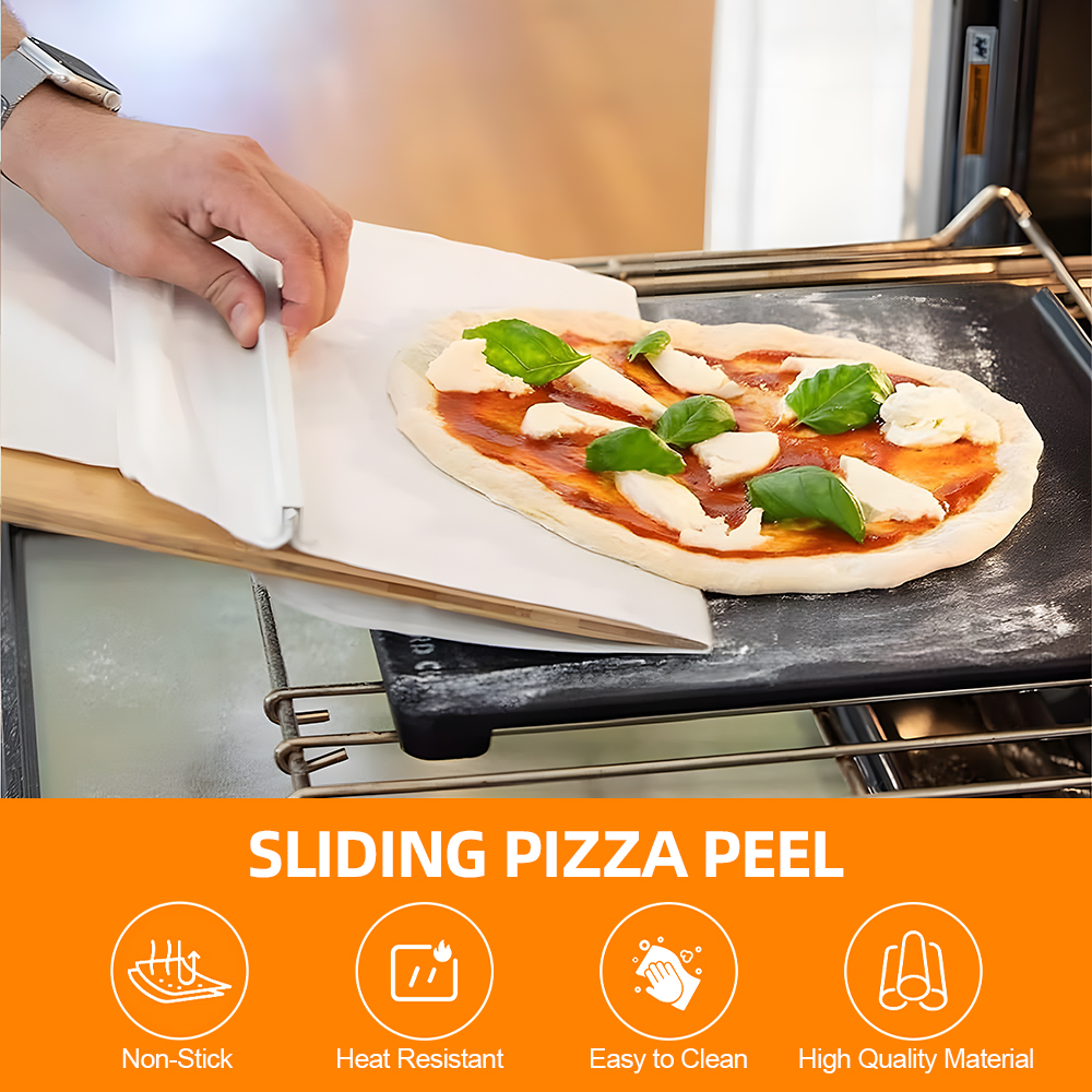 Gleitende Pizzaschaufel – 30 Cm Langer Spatel Mit Griff Und Antihaft-tuch Zum Umsetzen Von Brotteig. Ein Unverzichtbares Küchenutensil Für Etagenöfen.