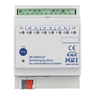 Mdt Technologies Binäreingang 8-fach 4te Reg, Potentialfrei Be-08000.02