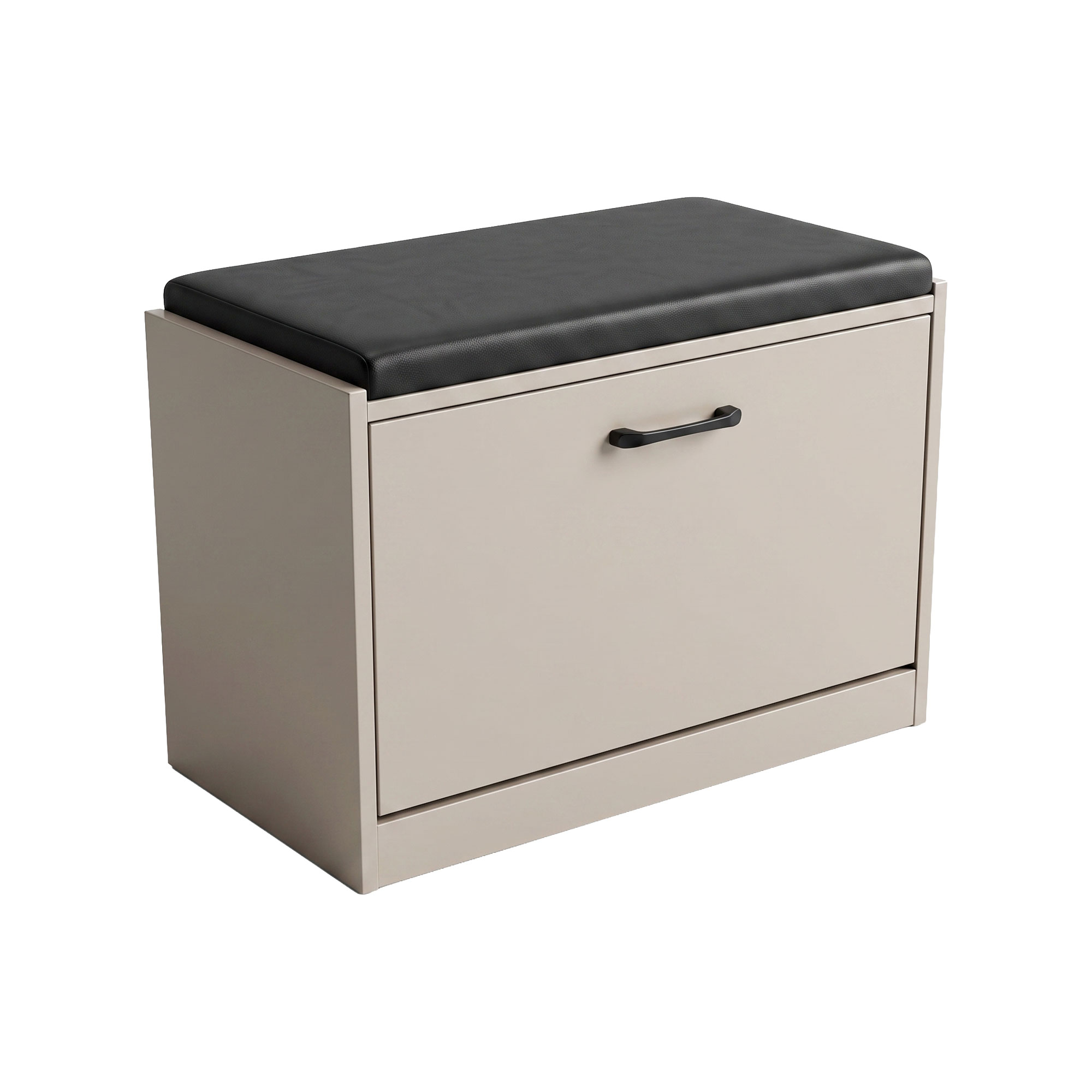 Kaizen – Eingangsbank Mit Schuhablage 63 X 47 X 30 Cm, 9 Paar Schuhe, Inklusive Kissen, Aus Taubengrauem Holz
