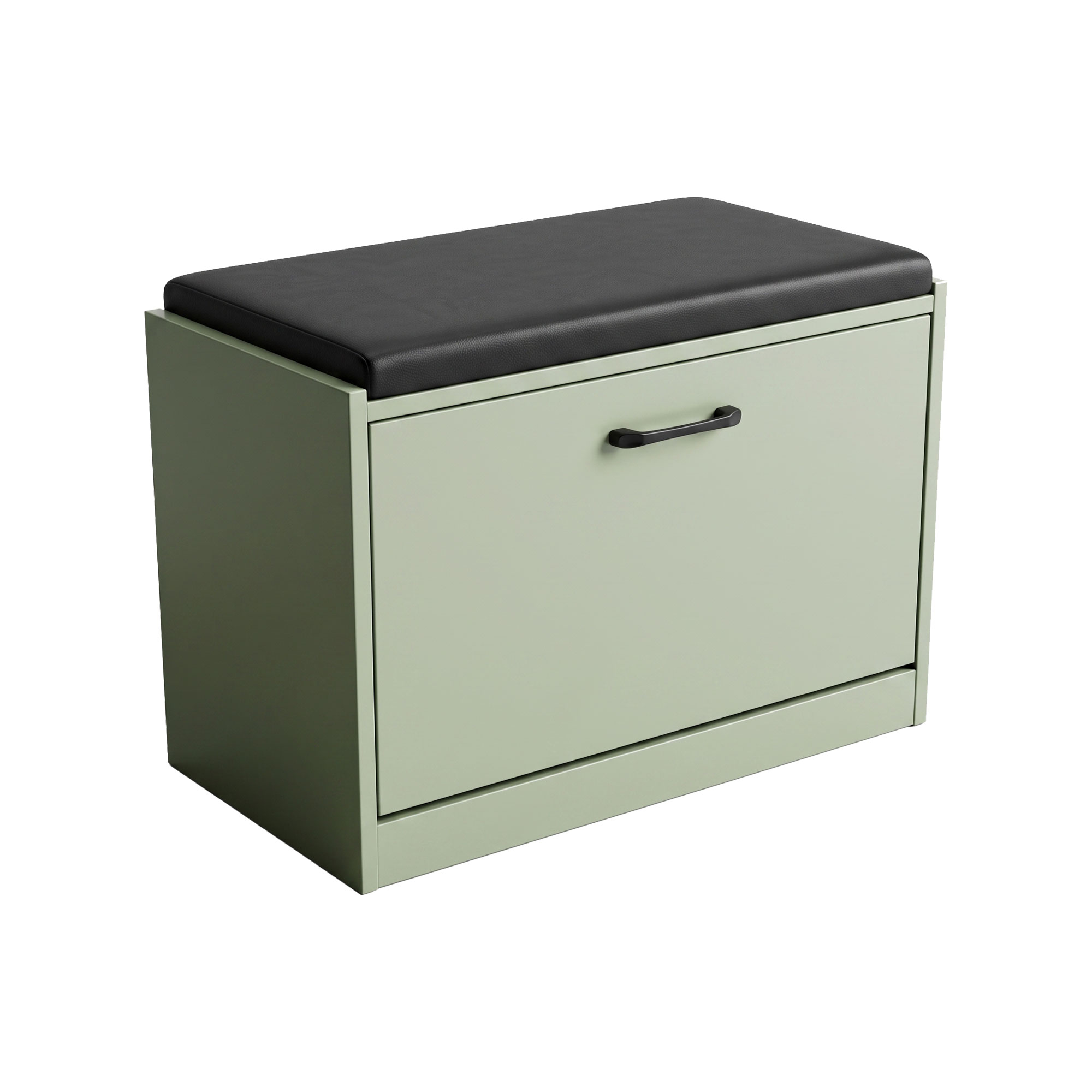 Kaizen – Eingangsbank Mit Schuhablage 63 X 47 X 30 Cm, 9 Paar Schuhe, Inklusive Kissen, Salbeiholz
