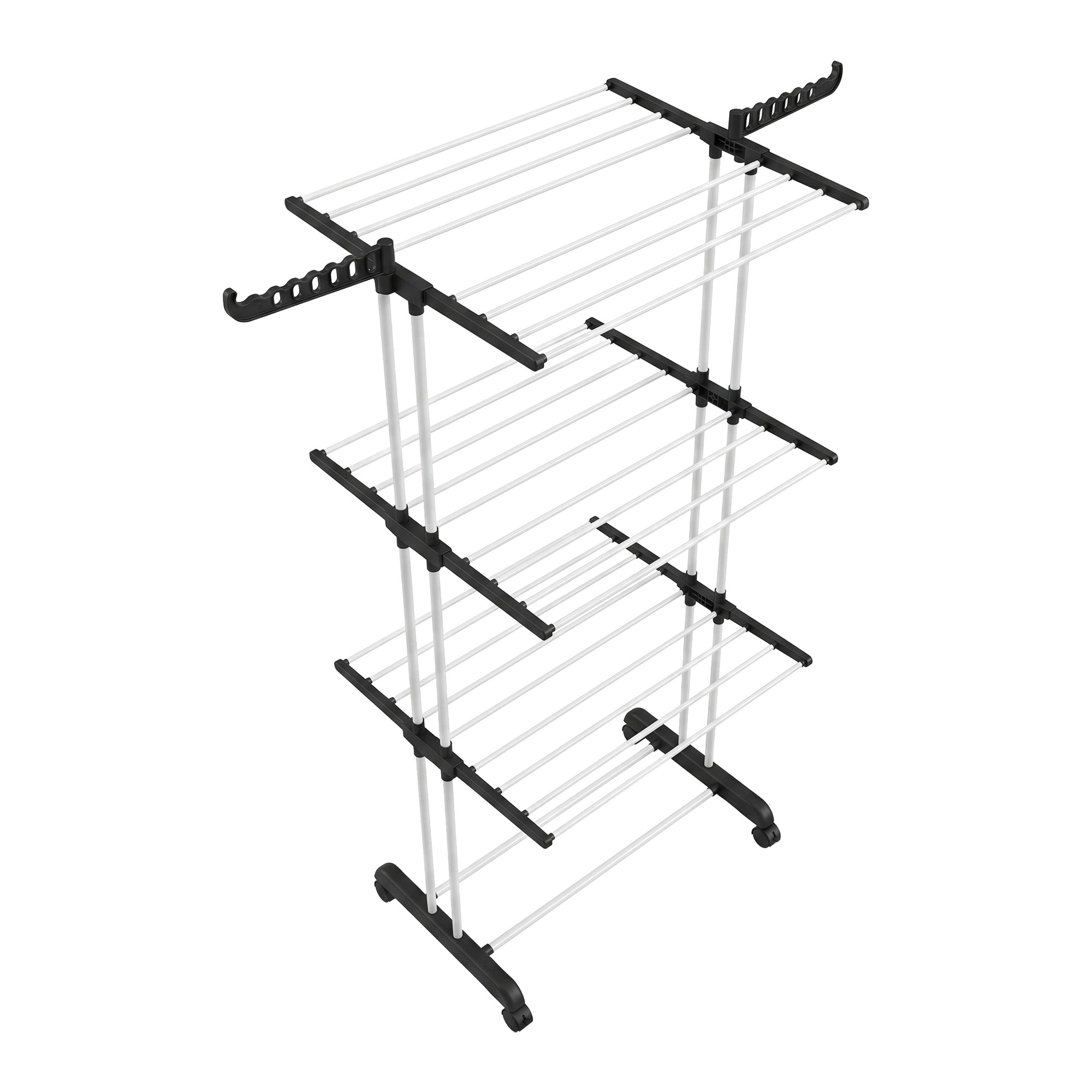 Hangover – Vertikaler Wäscheständer, 72 X 171 X 62,5 Cm, 4-stöckiger, Klappbarer Wäscheständer Mit Rollen Aus Kunstharz Und Metall