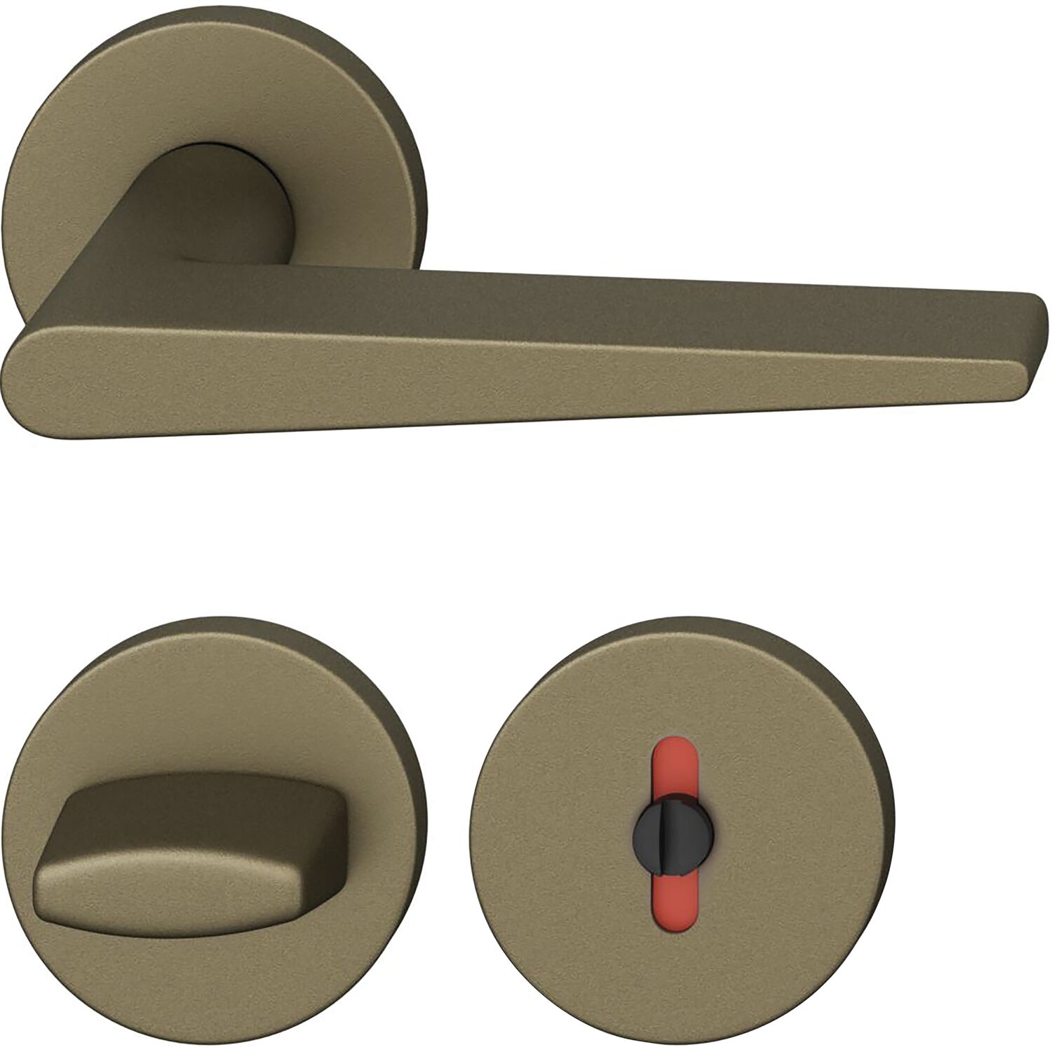 Fsb Drückergarnitur 12 1005 Asl Auf Rosette Wc - Aluminium Mittelbronzefarbig