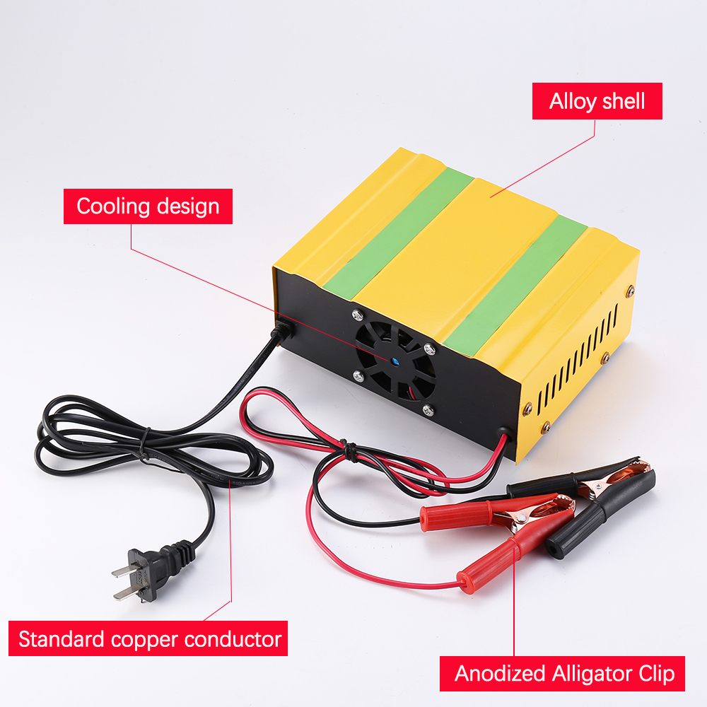 12v/24v Smart Pulse Batterieladegerät Mit Digitalanzeige Für Auto- Und Motorradbatterien (us-stecker).