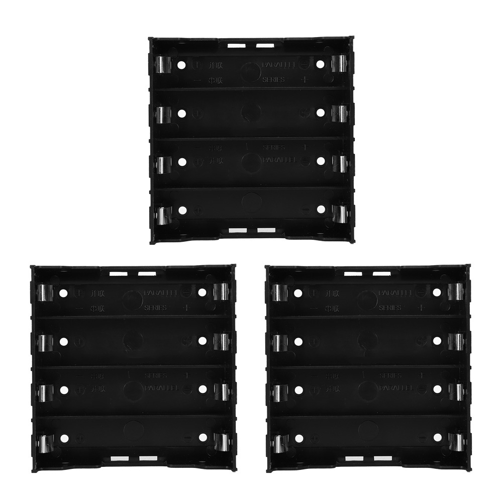 Set Aus 3 Multifunktionalen Aufbewahrungsboxen Mit 4 Steckplätzen Für 3,7v 18650-akkus Mit Kontaktstiften