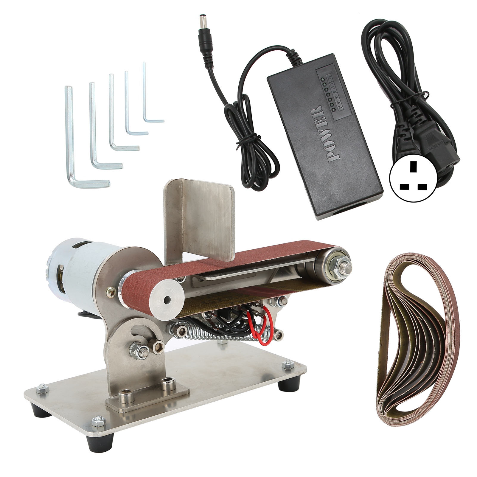 Verstellbarer Elektrischer Mini-bandschleifer, Schleif- Und Poliermaschine, Wechselstrom 110-240 V Für Heimwerker, Uk-stecker 775 (100 W)