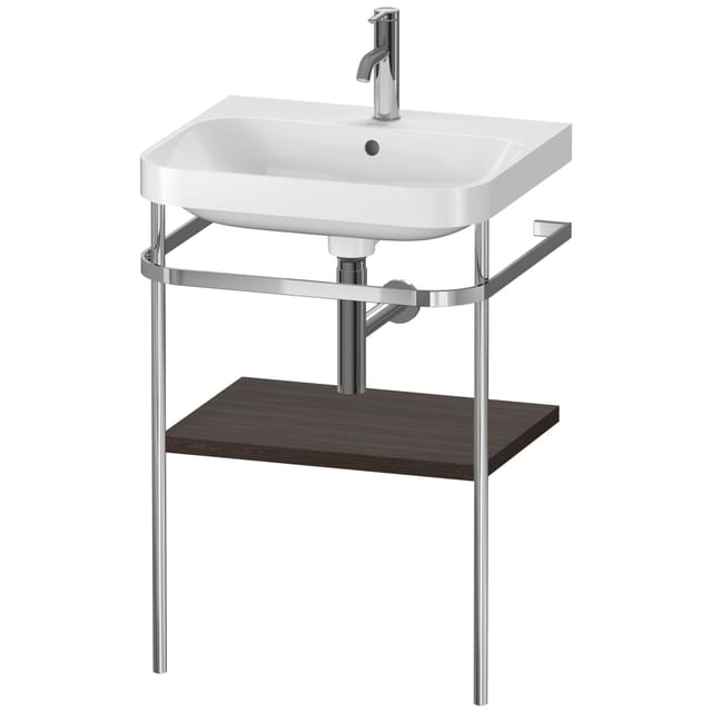 Duravit Möbelwaschtisch-Kombi Happy D.2 Plus 57,5x49cm, 1 HL, Nussb geb., m Konsole