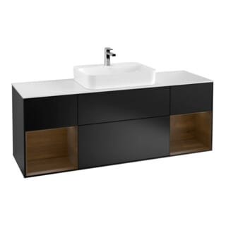 V&B Waschtischunterschrank Finion 160x60, Pl wh. m, Reg wal ven, bla m Lac