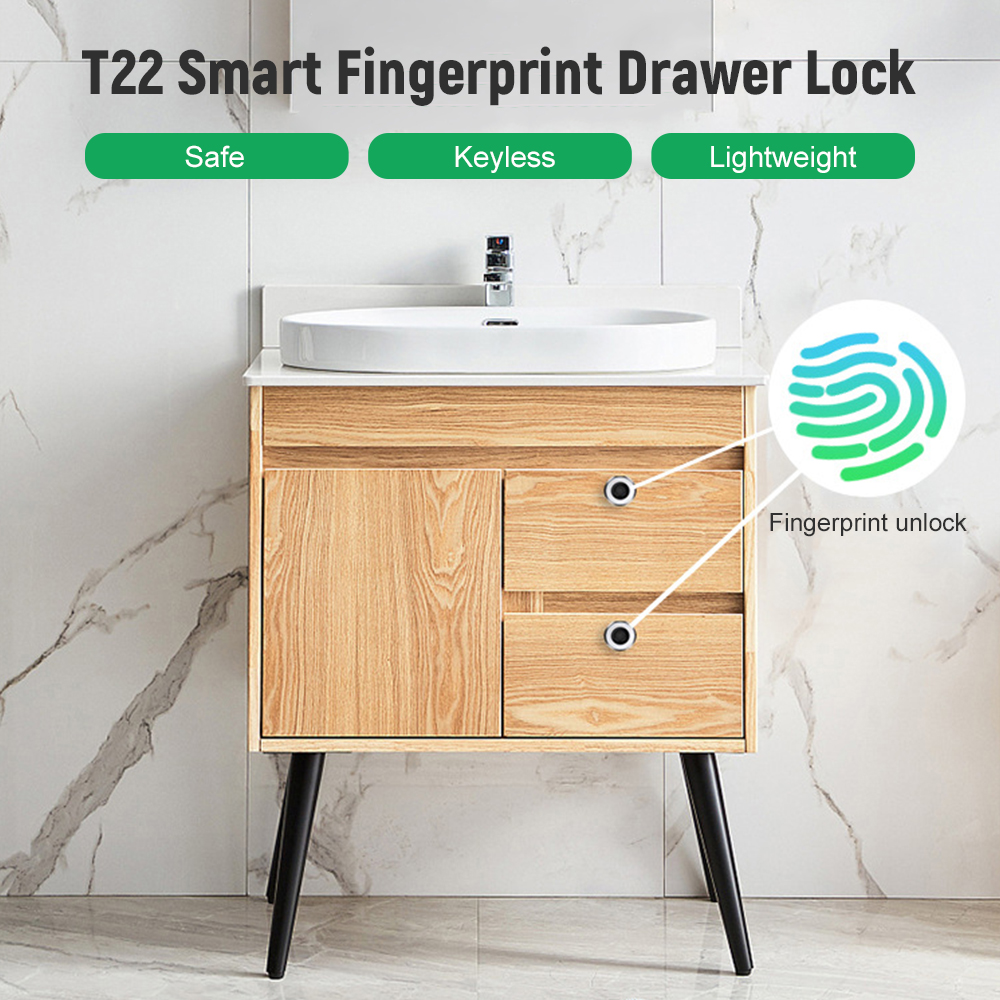 Schlüsselloses Biometrisches Elektronisches Schloss T22 Mit Fingerabdrucksensor Für Schubladen, Usb-aufladbar, Ideal Für Zuhause Oder Büro.