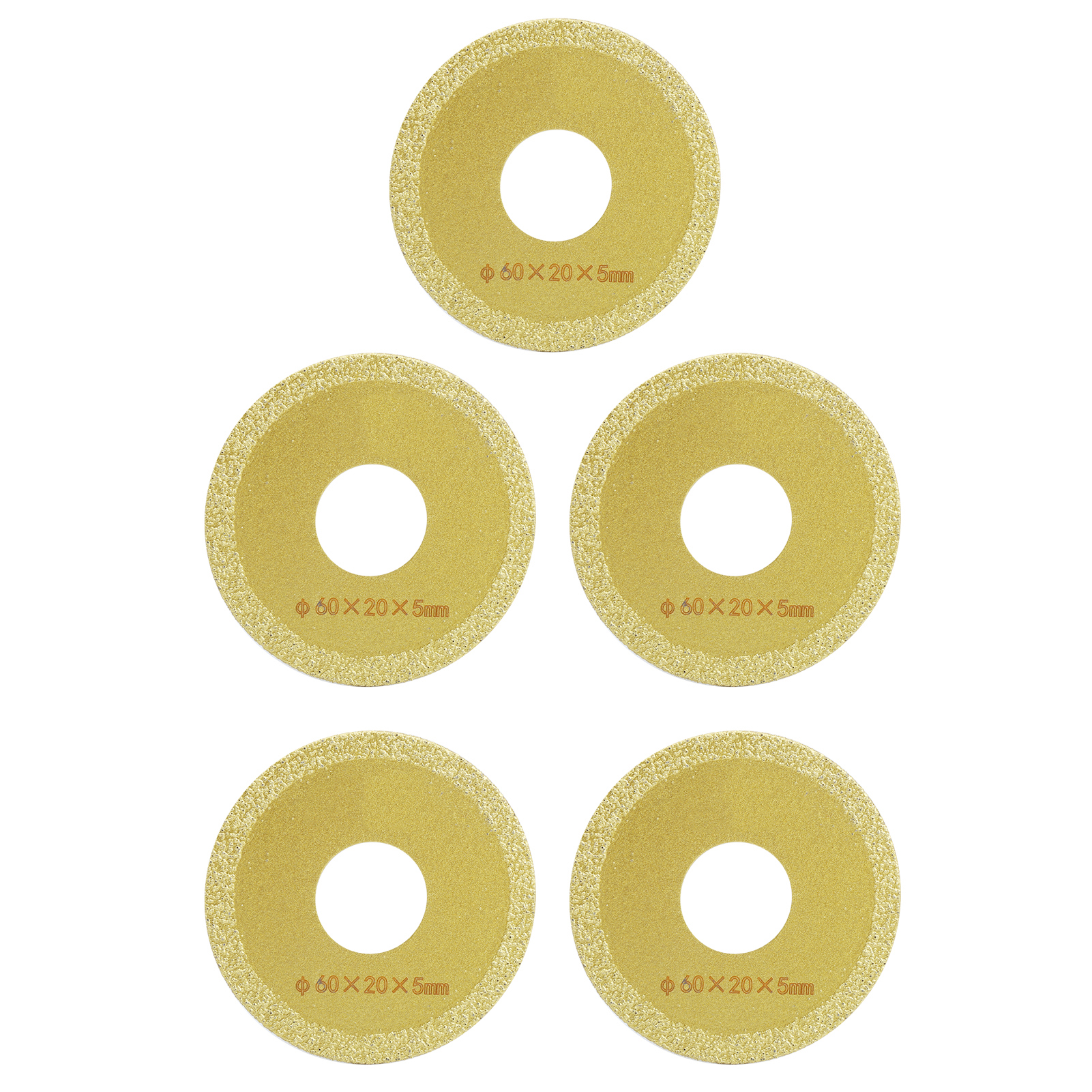 Set Aus 5 Gesinterten Golddiamant-sägescheiben Für Schnelles Marmorpolieren (60 Mm).