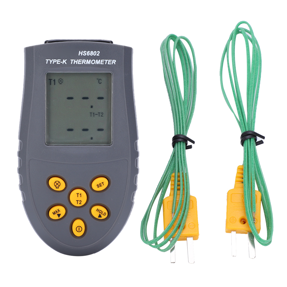 Zweikanal-digitalthermometer Mit Lcd-anzeige, Temperaturmessgerät Hs6802