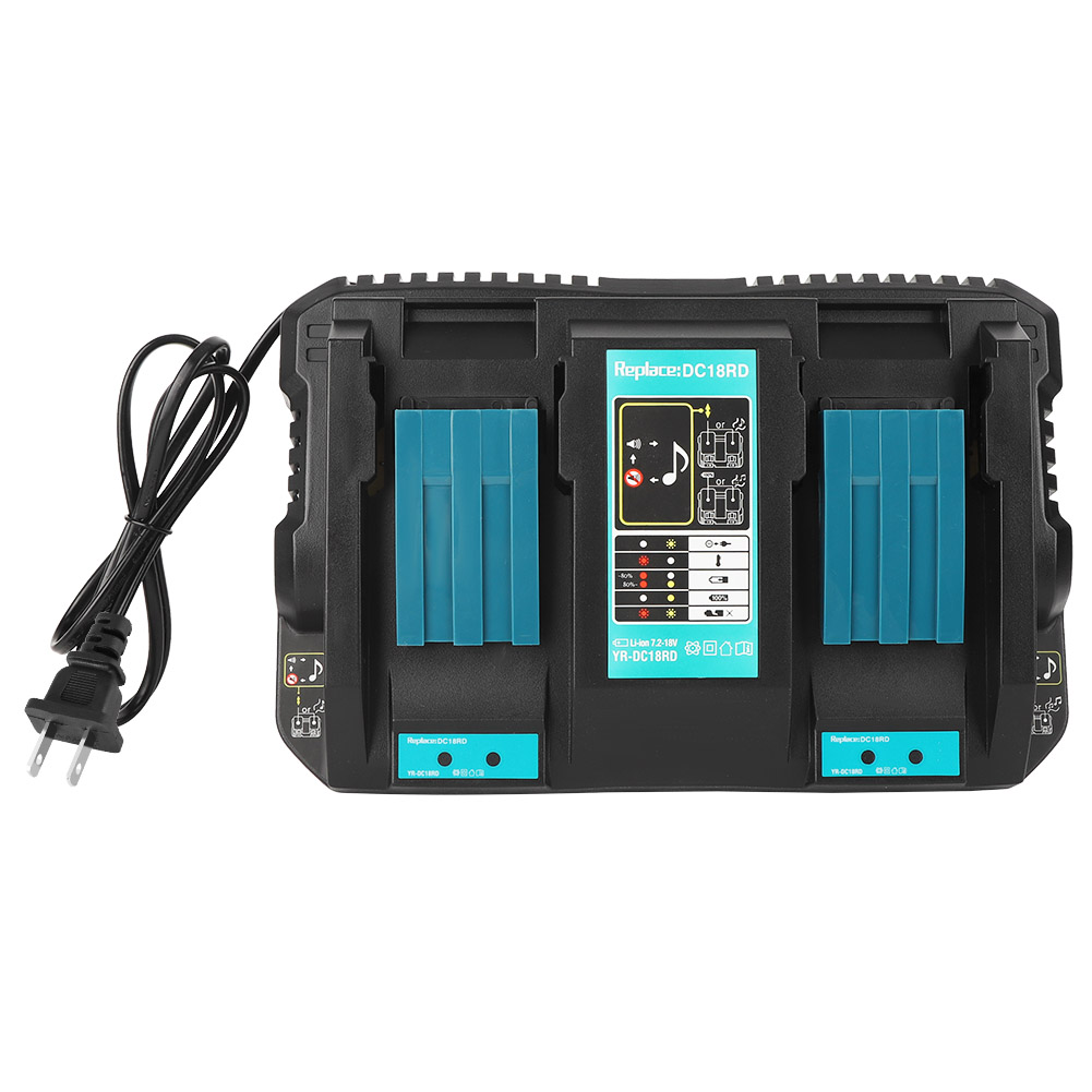 Doppelakkuladegerät Mit Dc18rd Usb-schnittstelle, Kompatibel Mit Den Makita Modellen Bl1830 Und Bl1430 (us-stecker 14,4-18 V, 110-130 V).