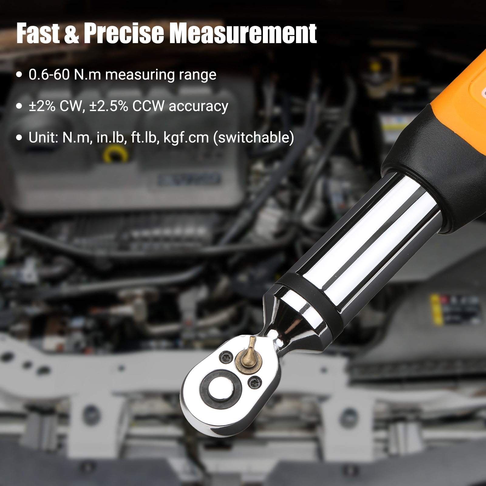 Digitaler Drehmomentschlüssel 3/8 Zoll Mit Akustischer Warnung Und Lcd-alarm (1,8-60 Nm)