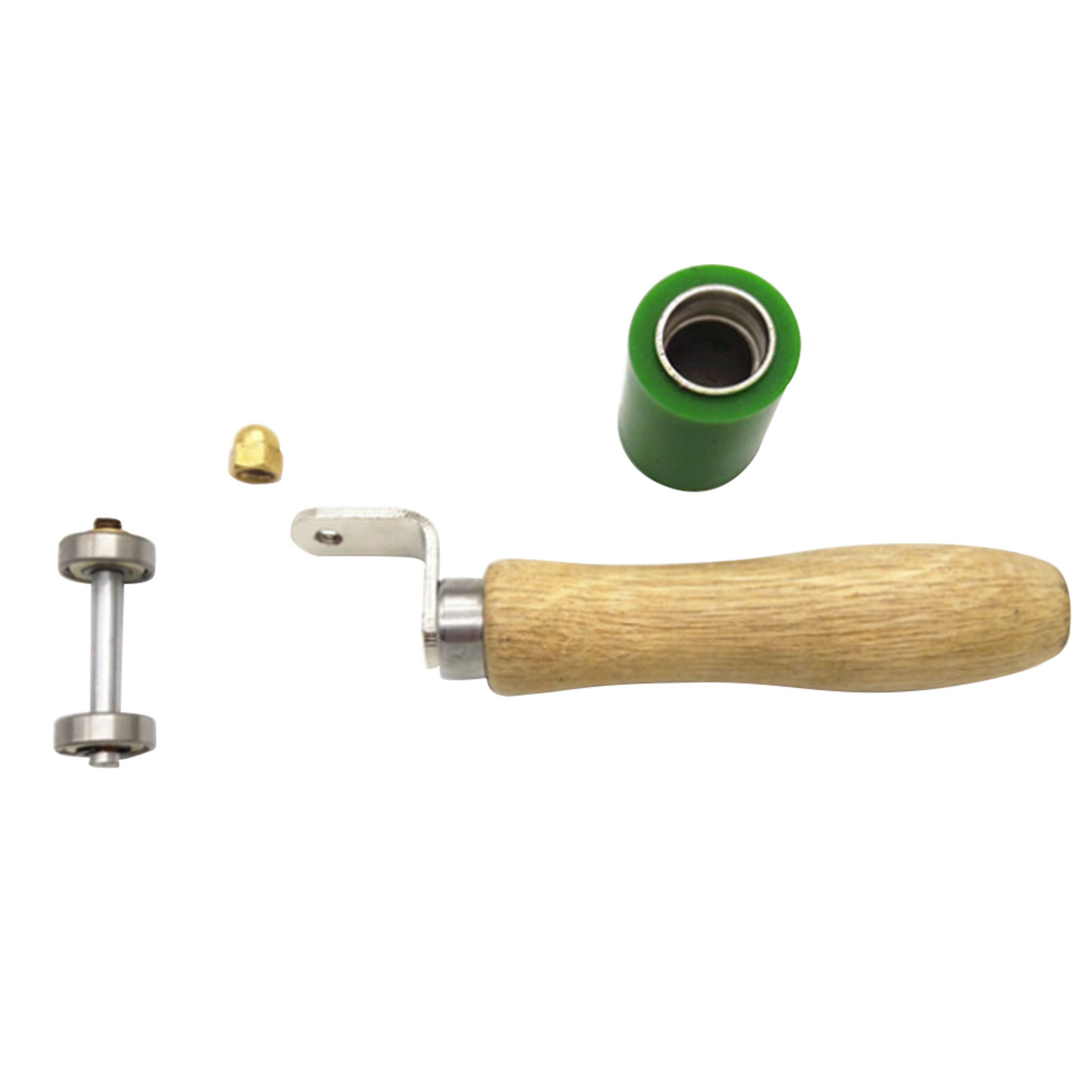Ergonomische, Handbetriebene Druckrolle Mit Holzgriff, Wasser- Und Hitzebeständiger Pvc-beschichtung, Grüne Druckrolle