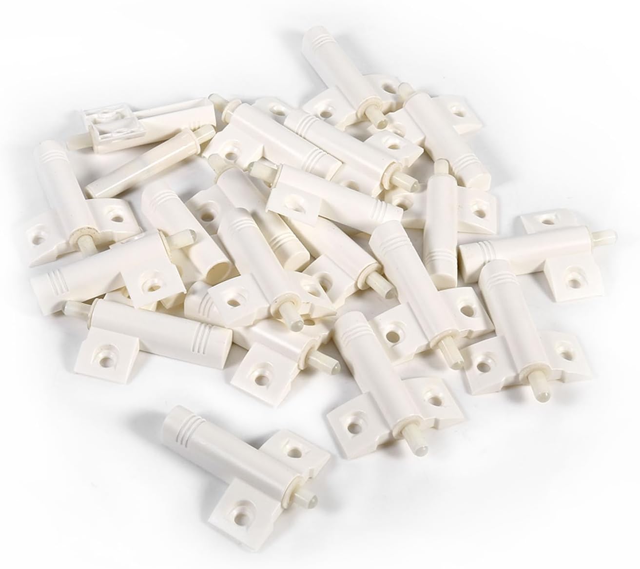 20 Stück Schranktürdämpfer, Push-to-open-puffersystem, Soft-close-schubladendämpfer (weiß)