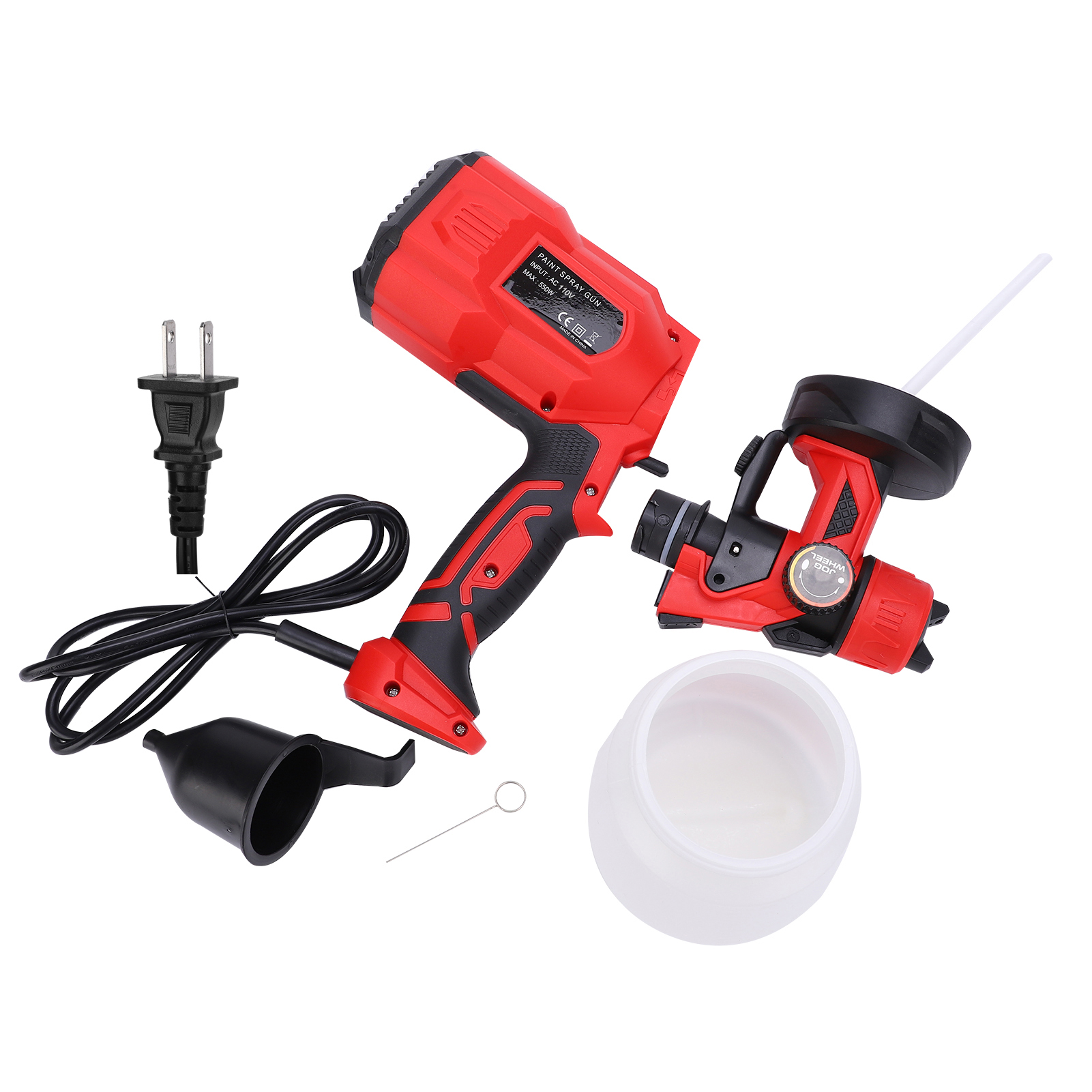 Elektrische Farbspritzpistole Mit Geteilter Düse Für Autos, Möbel, Wände, Zäune, 550 W, 110-v-stecker