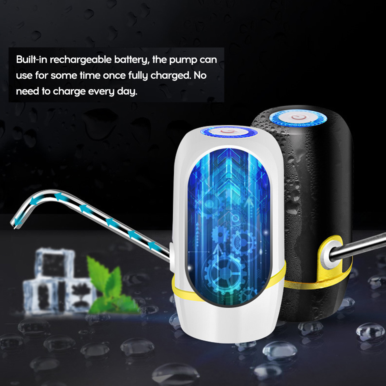 Elektrischer Mineralwasserspender Für Zuhause Mit Flaschenwasserpumpe, Reinstwasserbehälter Und Automatischer Wasserdruckregelung (018, Schwarz).
