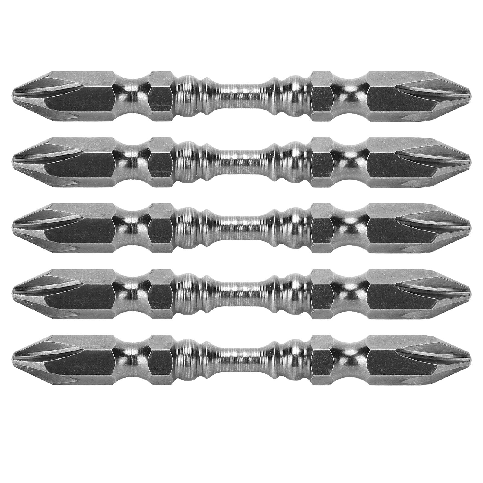 Set Mit 5 Doppelseitigen Elektroschraubendreherbits, Rutschfest, Legierter Stahl, Handwerkzeug, Typ E, 65 Mm