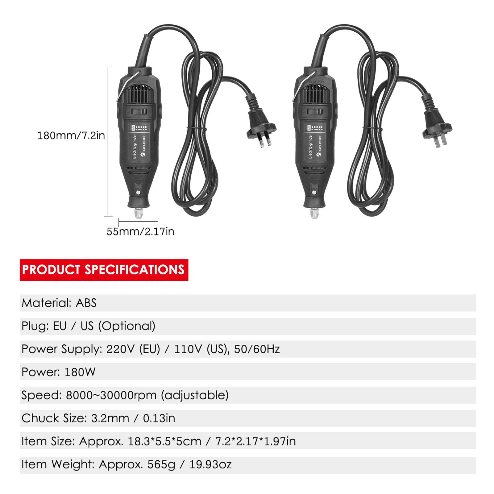 Tragbarer Kettensägenkettenschärfer, Elektrisches Schärfgerät Mit Schärfkopf Und Winkelführung.