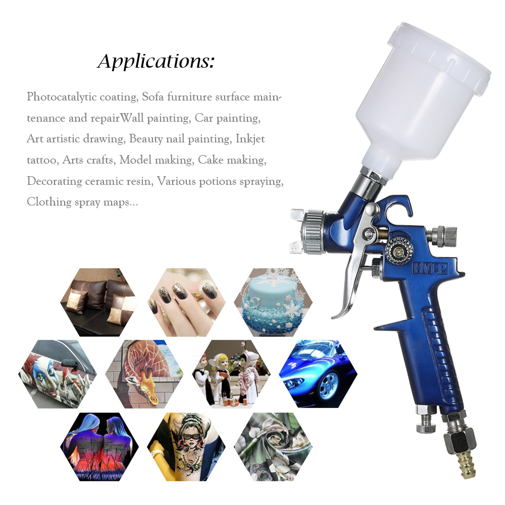 Mini 1,0 Mm Hvlp Airbrush-set, Farbspritzgerät, Schwerkraft-airbrush-set Für Autolackierung Und Ausbesserungsarbeiten