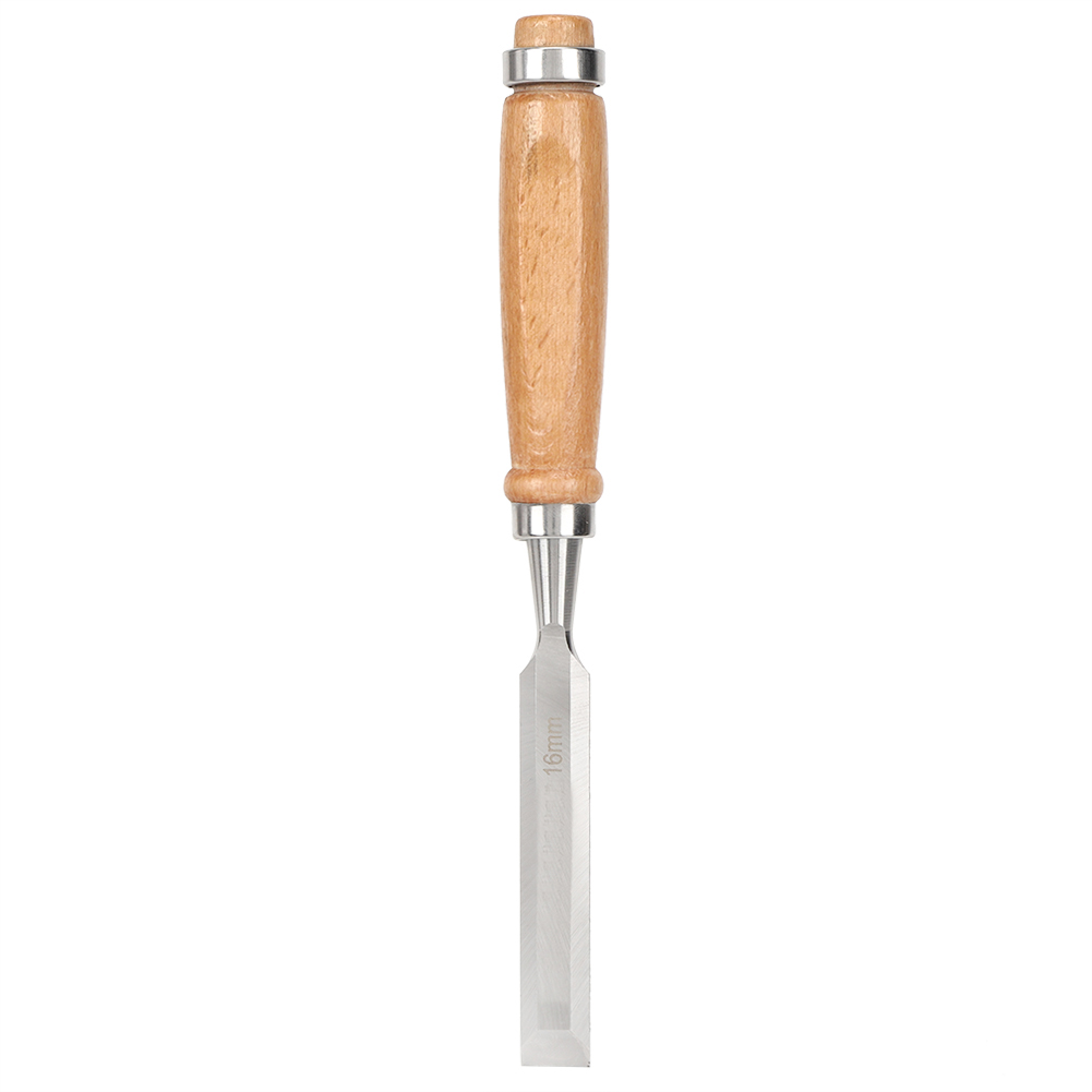 Flachmeißel Für Holzbearbeitung, Werkzeug Mit Holzgriff, Handwerkzeug, Robustes Material, Zubehör Aus Verchromtem Vinylstahl, 16 Mm