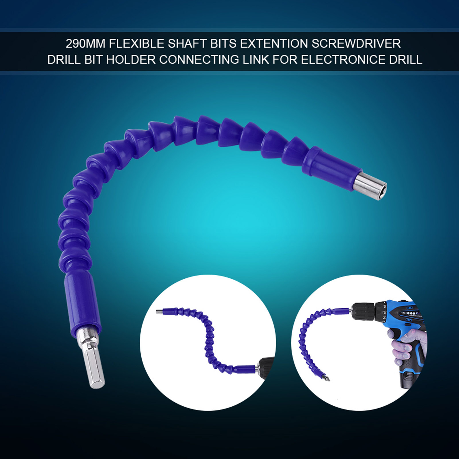 Flexible Verlängerung Für 1/4"-sechskant-schraubendreherbits Mit Bithalter Und Verbindungsstück (blau)