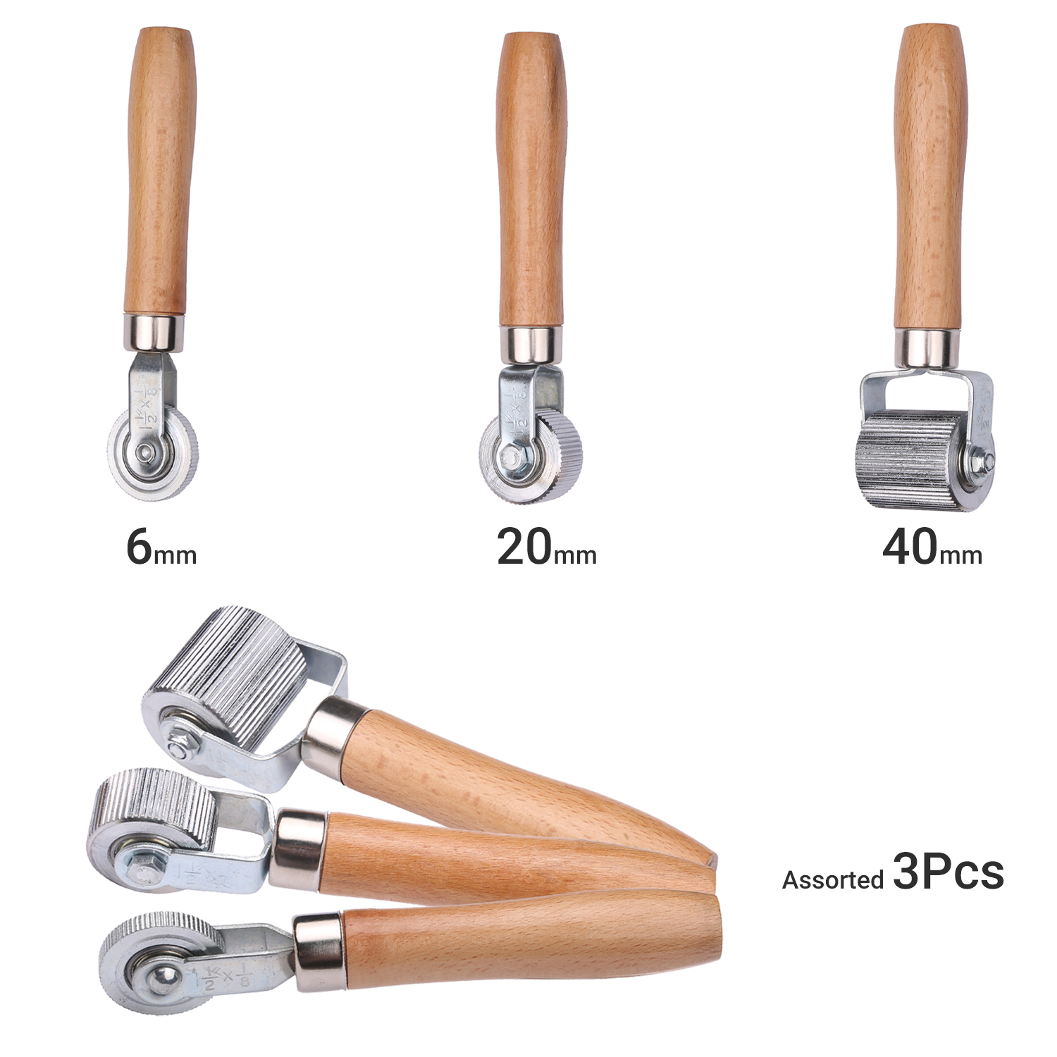 Flickenrolle Mit Holzgriff, Werkzeug Zur Reparatur Von Fahrradschläuchen (6 Mm/20 Mm/40 Mm)