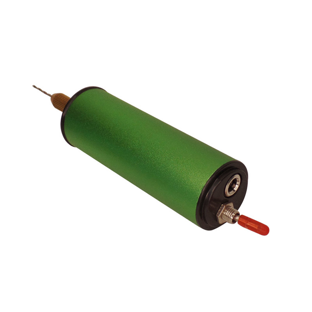 Verstellbare Mini-elektrobohrmaschine Von 0,8 Bis 1,2 Mm Mit 8 Bohrern (0,8 Mm Und 1,1 Mm) Zur Herstellung Von Schmuck, Aluminiumobjekten, Holzschlüsselanhängern Und Harzformen. Grün.