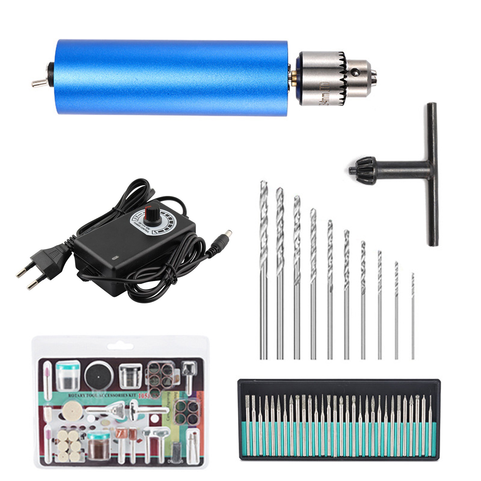 Verstellbare Elektrische Mini-handbohrmaschine Von 0,3 Bis 4 Mm Mit 145 Zubehörteilen Zum Polieren, Wachsen, Schneiden, Bohren Und Gravieren (us-stecker).