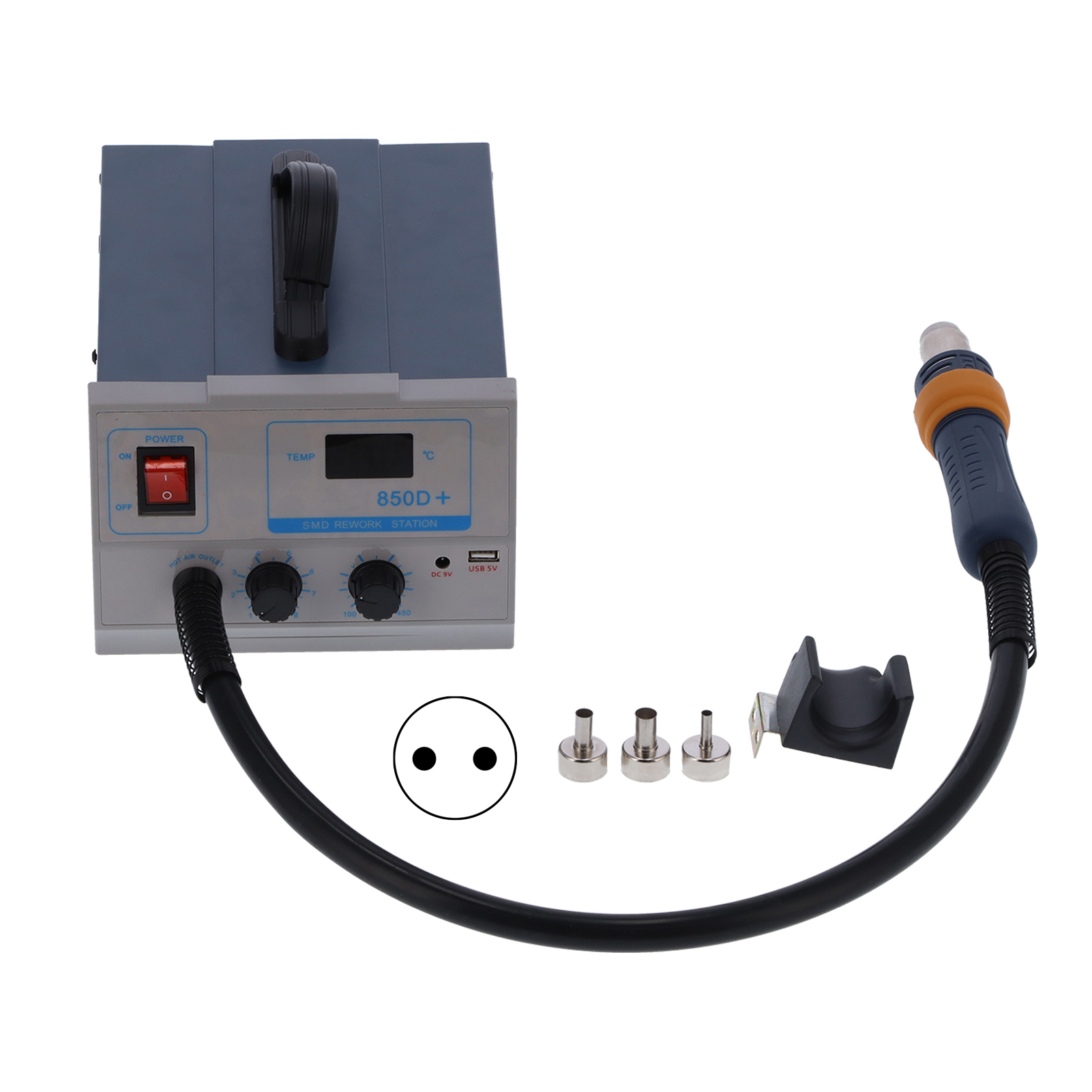Heißluft-entlötstation 850d Mit Digitaler Led-anzeige, Zum Zerlegen Und Reparieren Von Bauteilen (eu-stecker, 220 V Ac).