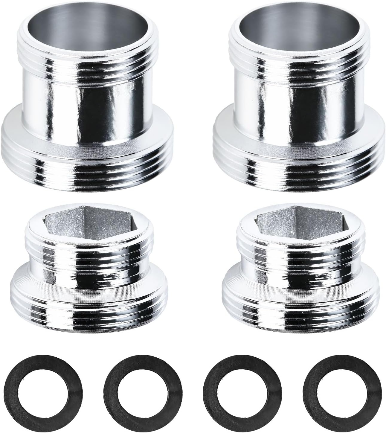 Küchenarmatur-adapter M18 Auf M22-2 Standard Und 2 Verlängerungen, Messing-armaturenadapter Mit Doppelgewinde, Für Küchenbelüfter, Wasserfilter, Schläuche, Mit 4 Gummidichtungen