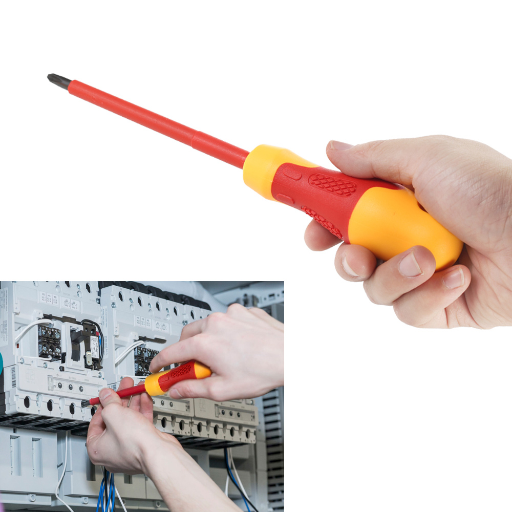 Set Mit 10 Isolierten 1000-v-schraubendrehern Mit Magnetischen Schlitz- Und Kreuzschlitzbits, Softgriffen, Reparaturwerkzeugen Für Elektriker