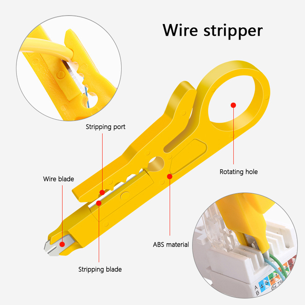 Rj45-, Rj11- Und Rj12-netzwerkreparaturset Mit Kabeltester, Crimpzange Und Crimpwerkzeug