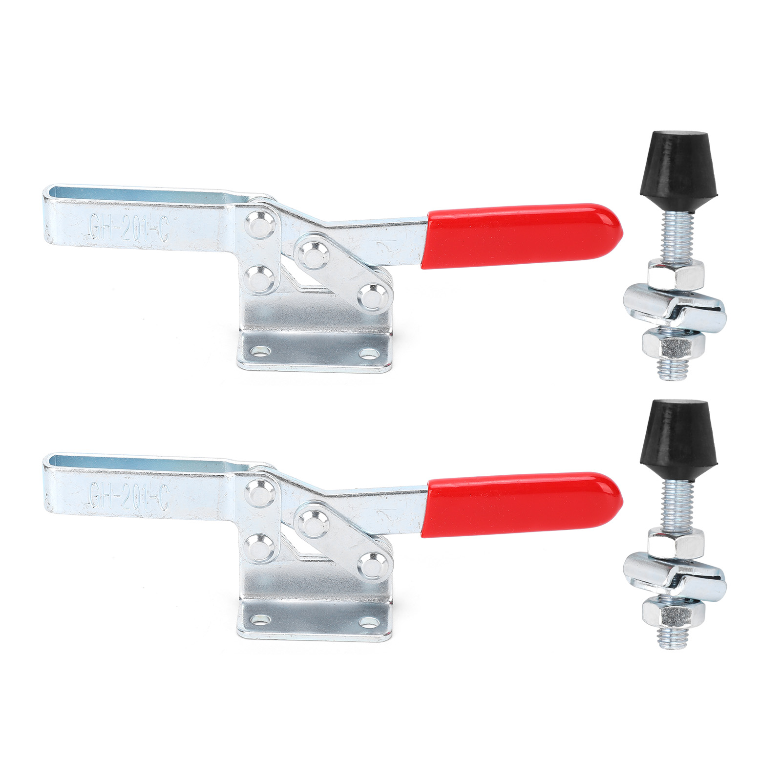 Set Aus 2 Schnellspann-kniehebelklemmen Aus Rostfreiem Legiertem Stahl, 182 Kg, Manuelles Spannwerkzeug Gh201c