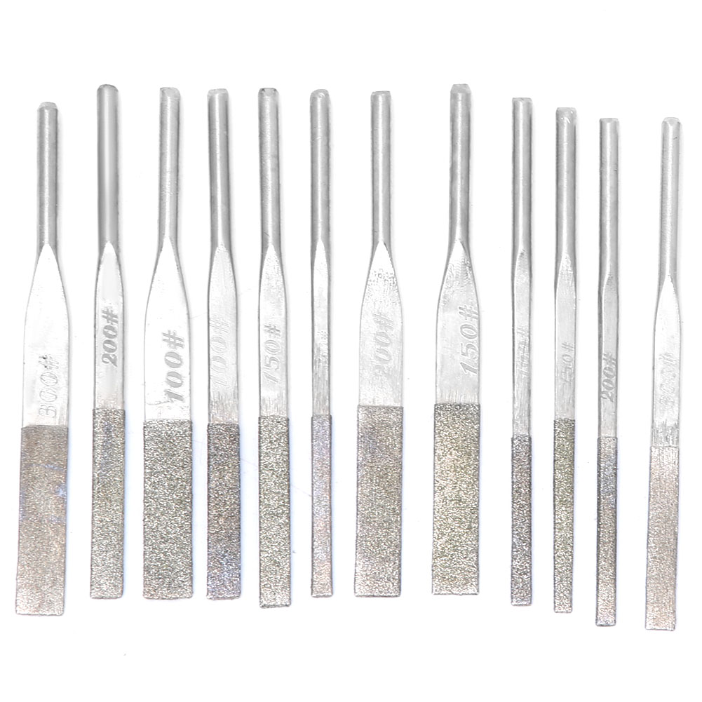 Satz Mit 12 Konischen Diamantfeilen Mit 3 Mm Schaft Für Oszillierendes Schleifen