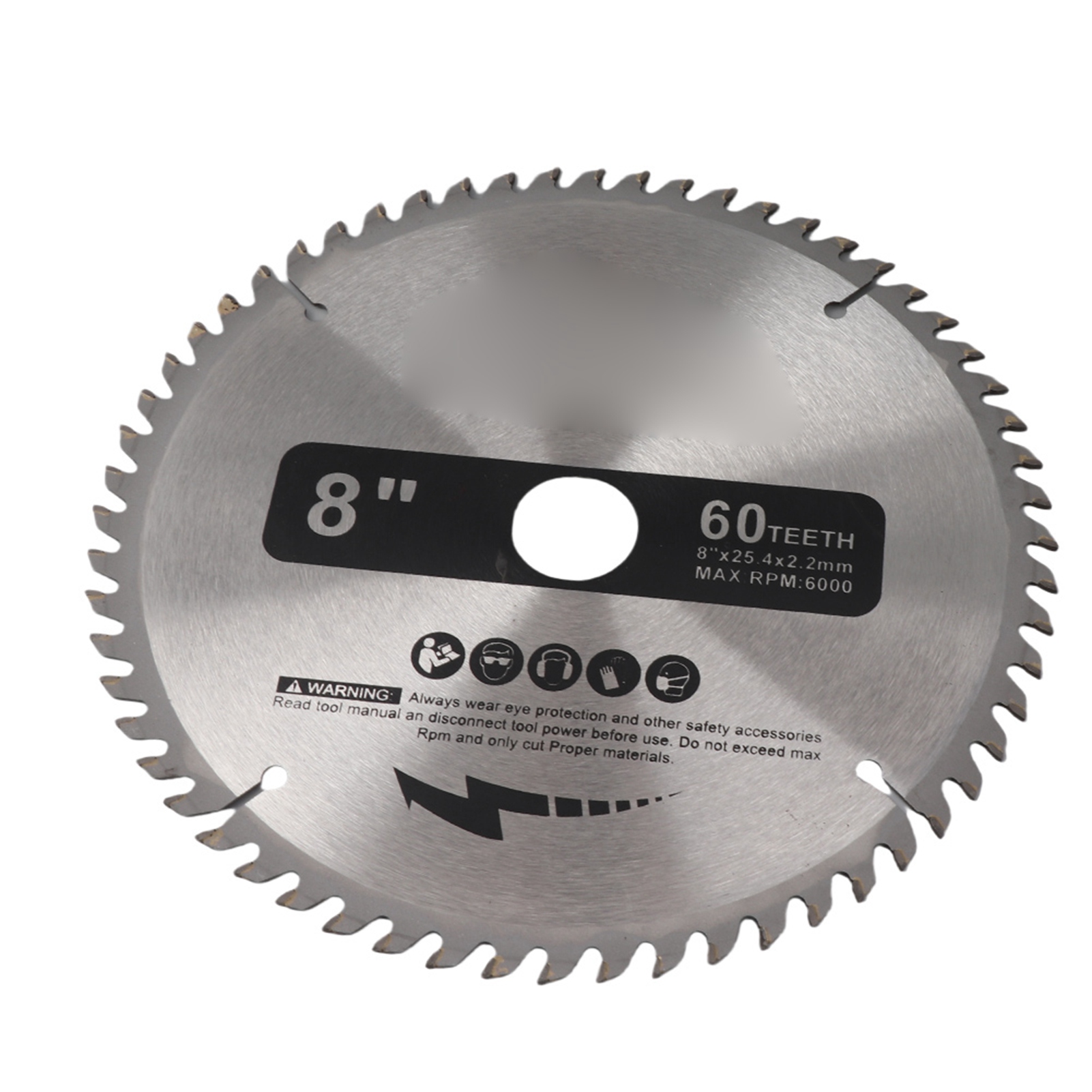 200 Mm Silbernes Kreissägeblatt Zum Schneiden Von Holz, 60 Zähne + 1 Reduzierring