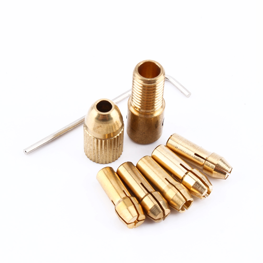 Set Mit 8 Mini-elektrobohrern Von 0,5 Bis 3 Mm Mit Spannzange.