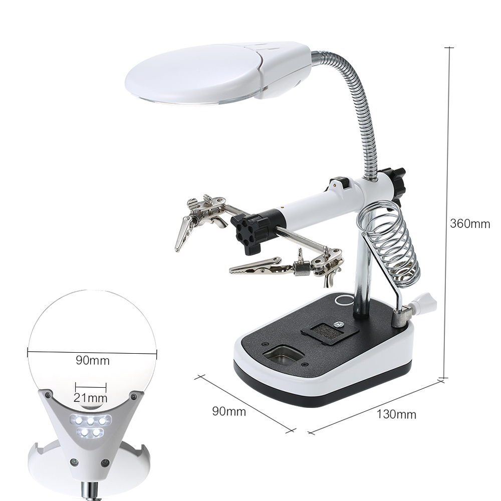 Vergrößerungsglas Mit Led-beleuchtung 3,5x 10x, Hilfsklemme Zum Schweißen, Krokodilklemmenhalter Für Rc-teile Und Modelle.