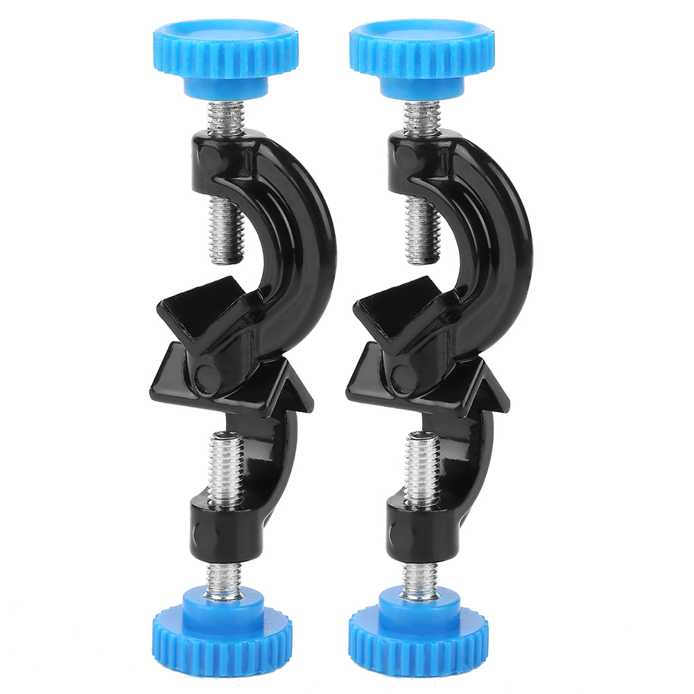 Set Aus 2 Laborstabhaltern Mit Kreuzklemmen Und Klemmclips.