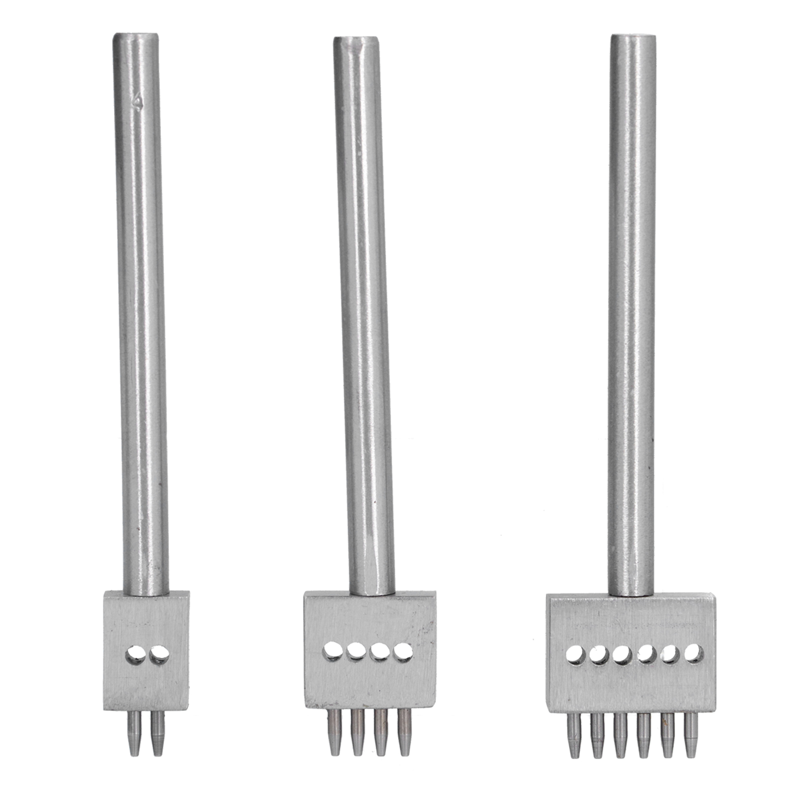 Set Aus 3 Perforierten Lederwerkzeugen, Silberne Zähne, Langlebig, Schnell Und Einfach Zu Verwenden Für Leder-diy (4 Mm).