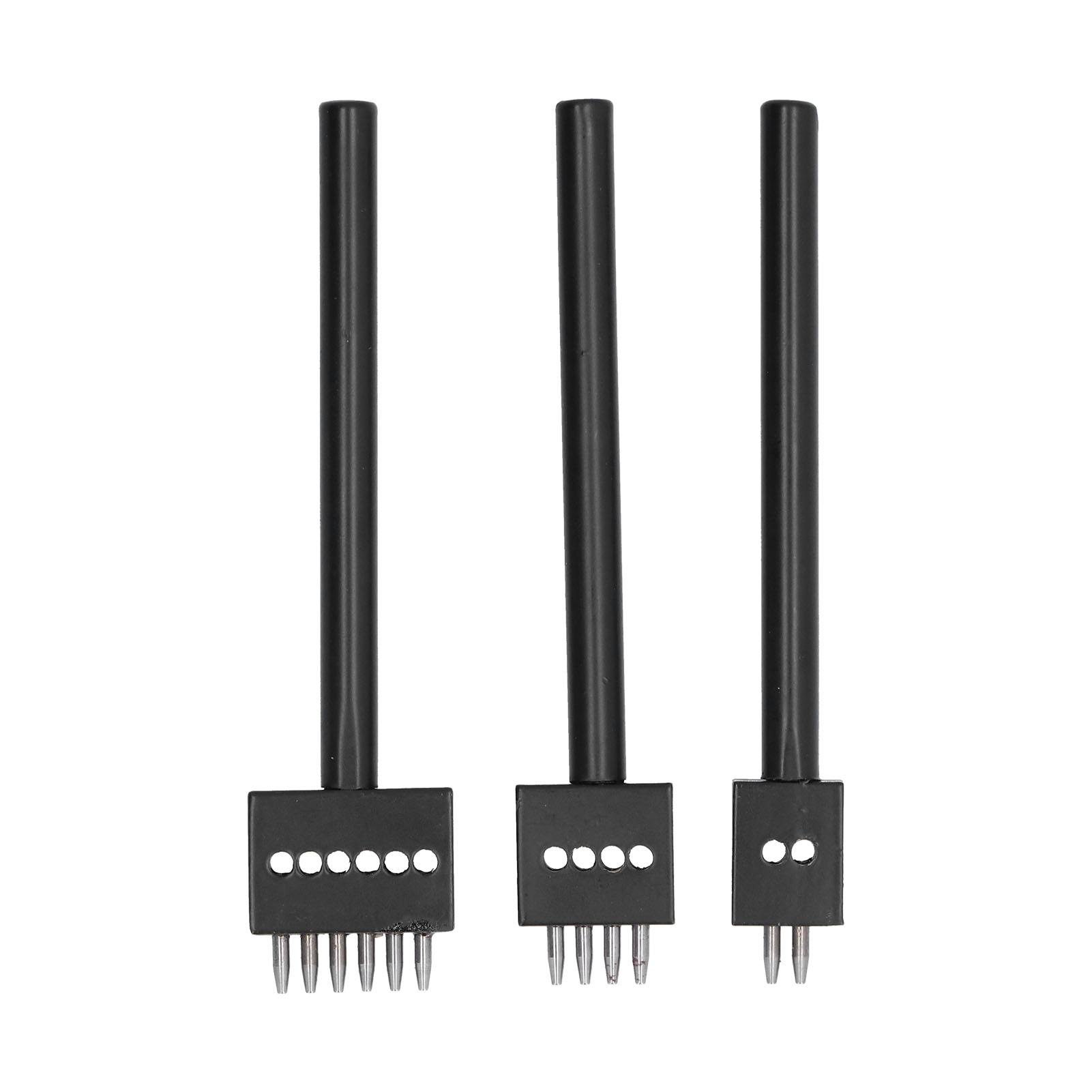 Set Aus 3 Perforierten Lederwerkzeugen, Schwarze Zähne, Langlebig, Schnell Und Einfach Zu Bedienen Für Die Lederverarbeitung (5 Mm).